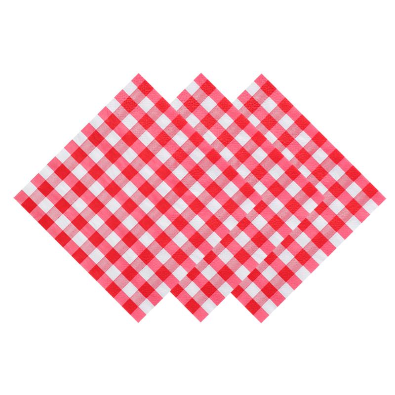 20 Sheets Colorful Gingham Disposable Paper Napkins Soft Absorbent For Picnics Birthday Wedding Holiday Table Decorations