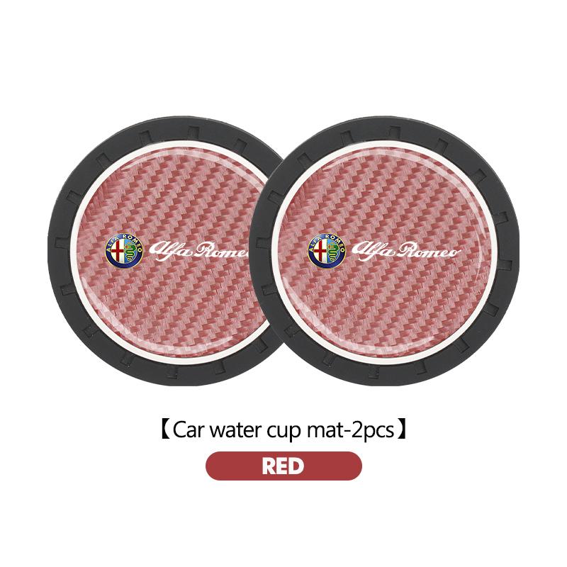 For Alfa Romeo 1/2pcs Car Waterproof Anti Slip Mat Coaster Silicone Water Cup Mat 159 Giulietta 156 147 Giulia Mito GT Stelvio esz566
