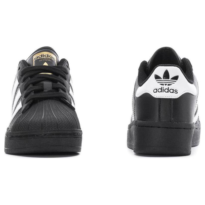 Adidas Originals Superstar Xlg Leather Comfortable Durable Breathable Low Top Kids Sneakers Kids Sneakers Black White IG0278