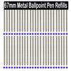5/10/50 PCS 67mm Pen Refill Metal Ballpoint Pen Refills Gifts Blue Red Black Pen Refills Stationery School Office Supplies