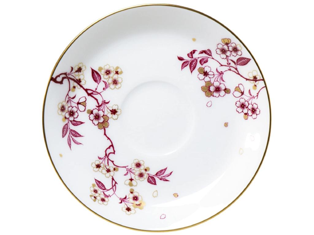 Okura Pottery Art, Cherry Blossom Series, 4th "Celebration Cherry Blossom" Cup & Saucer, Coffee/Tea, Approx. 235cc, Made In Japan, 1C/A682-4