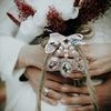 Wedding Bouquet Lace Oval Bridal Charm Bridal Bouquet Charm Angel Wing Photo Bouquet Charm Commemorative Pendant