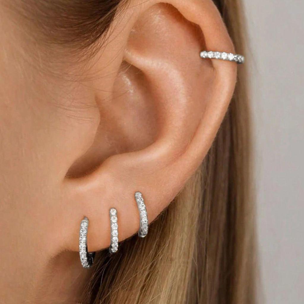 Elegant Minimalist Geometric C-Shaped Earrings Set – 3 Pairs for Women