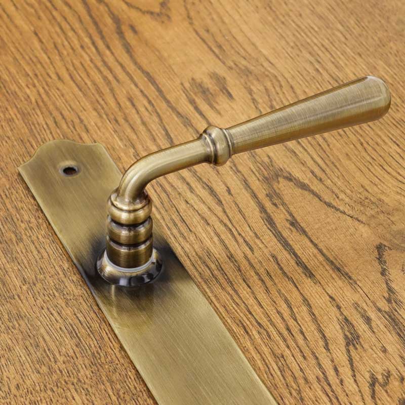 BARTON Door Handle with Toilet Plate 72 PATINATED BRASS