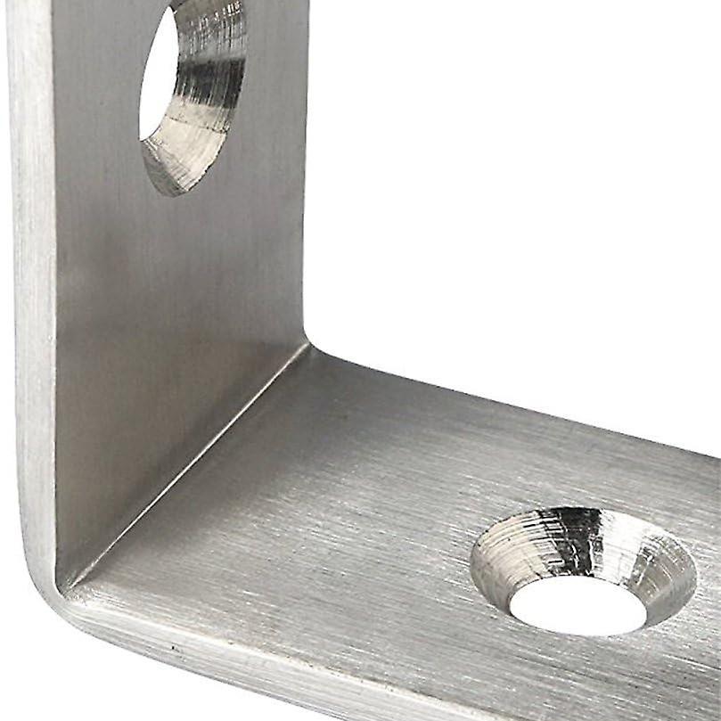 Pakke med 4 rustfritt stål Heavy Duty L-formet hjørnestag Skjøt Vinkelbrakett Hyllebraketter, børstet nikkel(250x150x4mm)