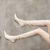 Fashion Autumn Knee High Shaft Shoes Woman Heels Long Boots for Women Winter 2024 Elegant Heeled Waterproof Gyaru Fashion On Offer Trend