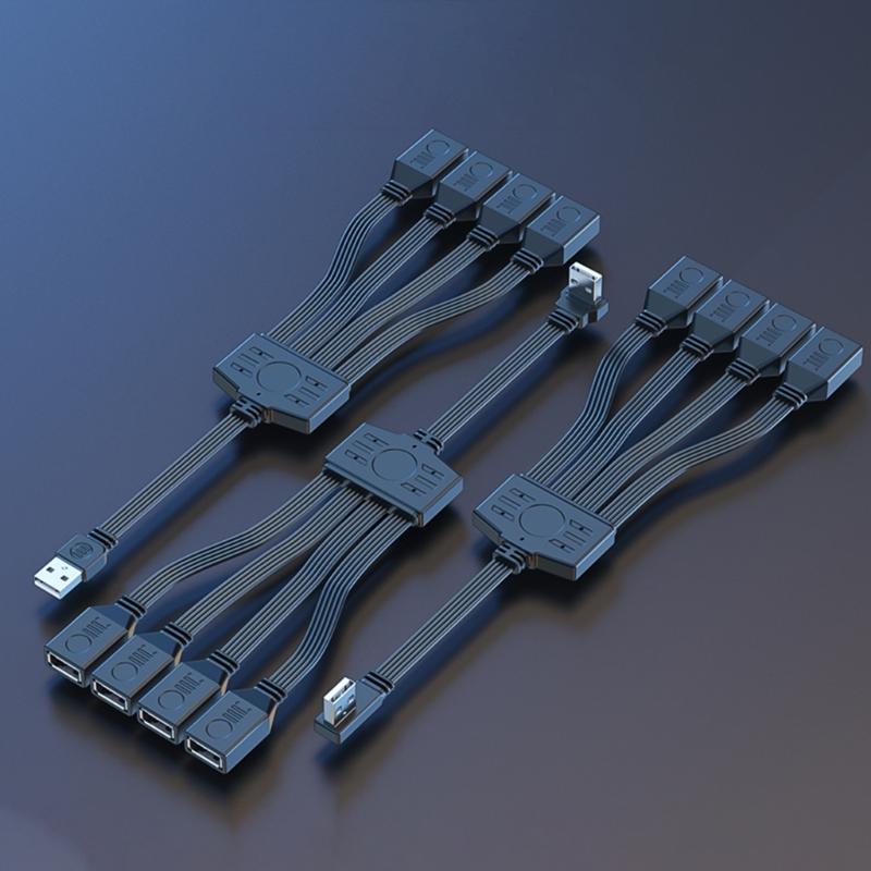 4 in 1 USB2.0 Splitter Cable USB Power Splitter Cable USB2.0 Male to 4 USB Female Splitter Cable Charging Data Transfer
