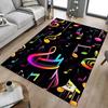 1PC Music Notes Extra Large Non Slip Floor Carpet, Office, Family, Bedroom, Studio Large Area Rug Indoor Rugs, Vibrant Colors