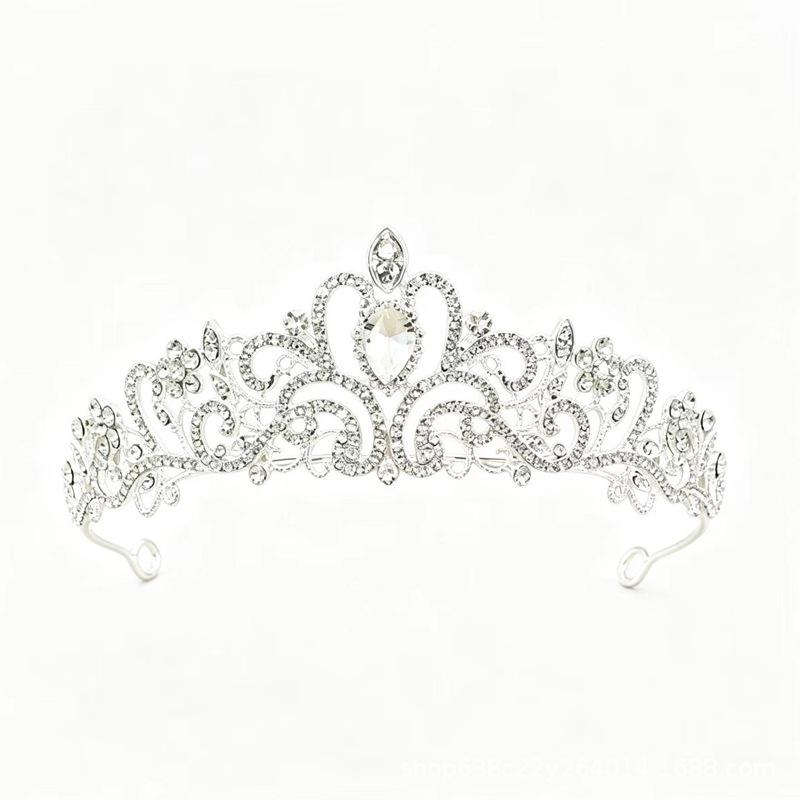 Elegant Princess Crystal Crown Headdress for Birthdays and Fashion Shows