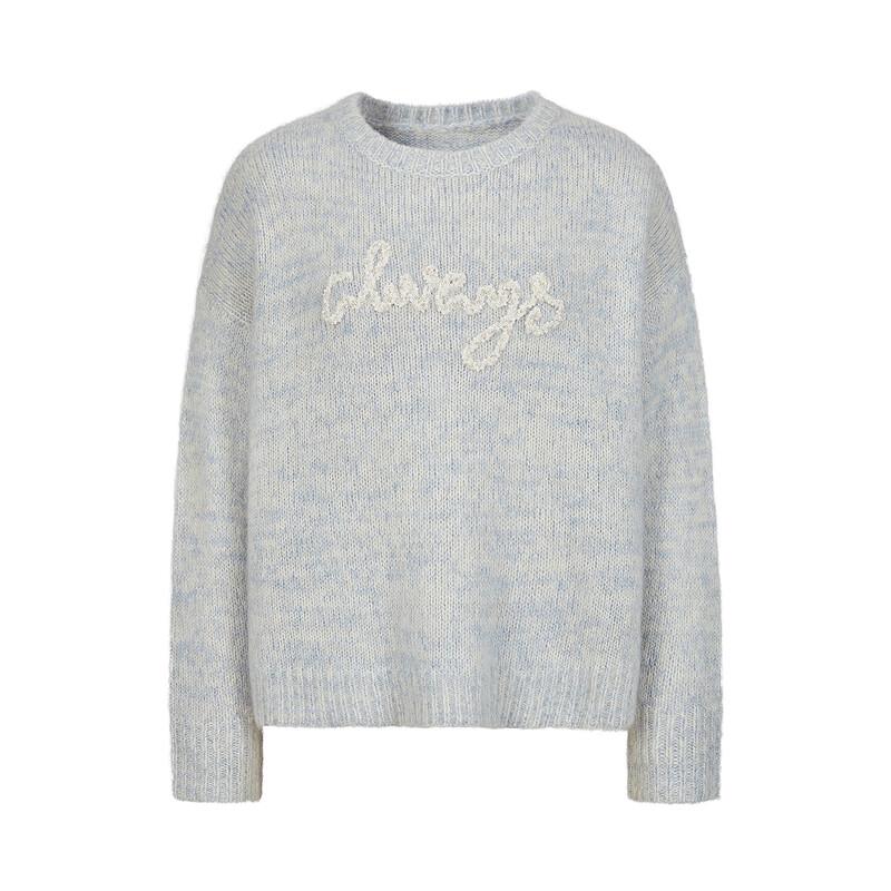 JIUZI ANNACO Women's Relaxed Fit Wool Knit Sweater