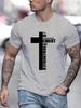 Men's Summer 100% Cotton Fashion Cross Graphic Printed Loose Large Casual Round Neck Short Sleeve T-shirt