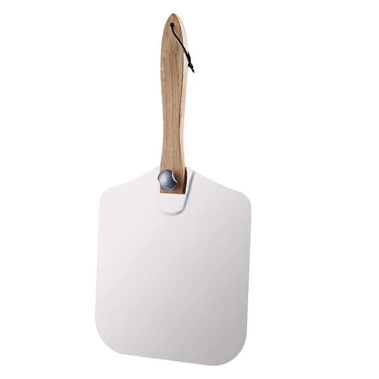 12 Inch Aluminum Pizza Paddle Pizza Peel with Foldable Wood Handle for Baking Homemade Pizza Bread