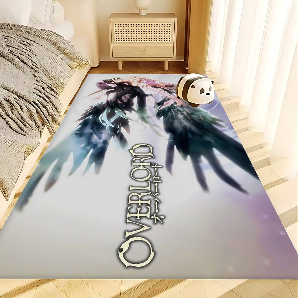 Game Albedo Cute Girl Overlord Anime Hallway Carpet Washable Non-Slip Living Room Sofa Chairs Area Mat Kitchen Doormat Area Rug