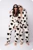 PYJAMAS ONESIE Kigurumi Overall Kostüm Kostüm SCHWARZE HERZEN [ONESIE1]