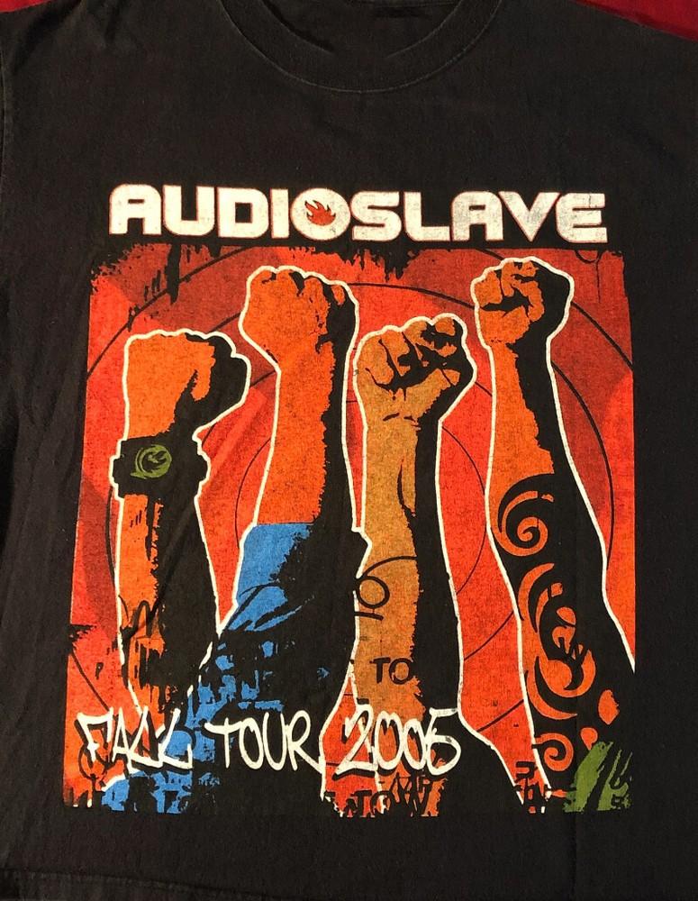 Винтажная футболка Audioslave Band Tour 2005 Хлопок Черная Унисекс Унисекс Футболка L