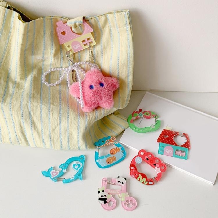 Multifunctional Carabiner Key Holder Acrylic Design For Backpack Decors Keychains Bag Charm Students Travel Essential