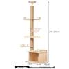 Large Solid Wood Sisal Cat Tree with Integrated Scratching Board & Climbing Platform