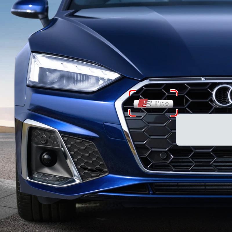 1Pcs Emblem Grill Front Hood Badge Grille Car Body Sticker for Audi A1 Q7 Q3 A3 A4 B8 8P 8V B6 A5 A6 C7 Q5 B9 B7 Car Goods