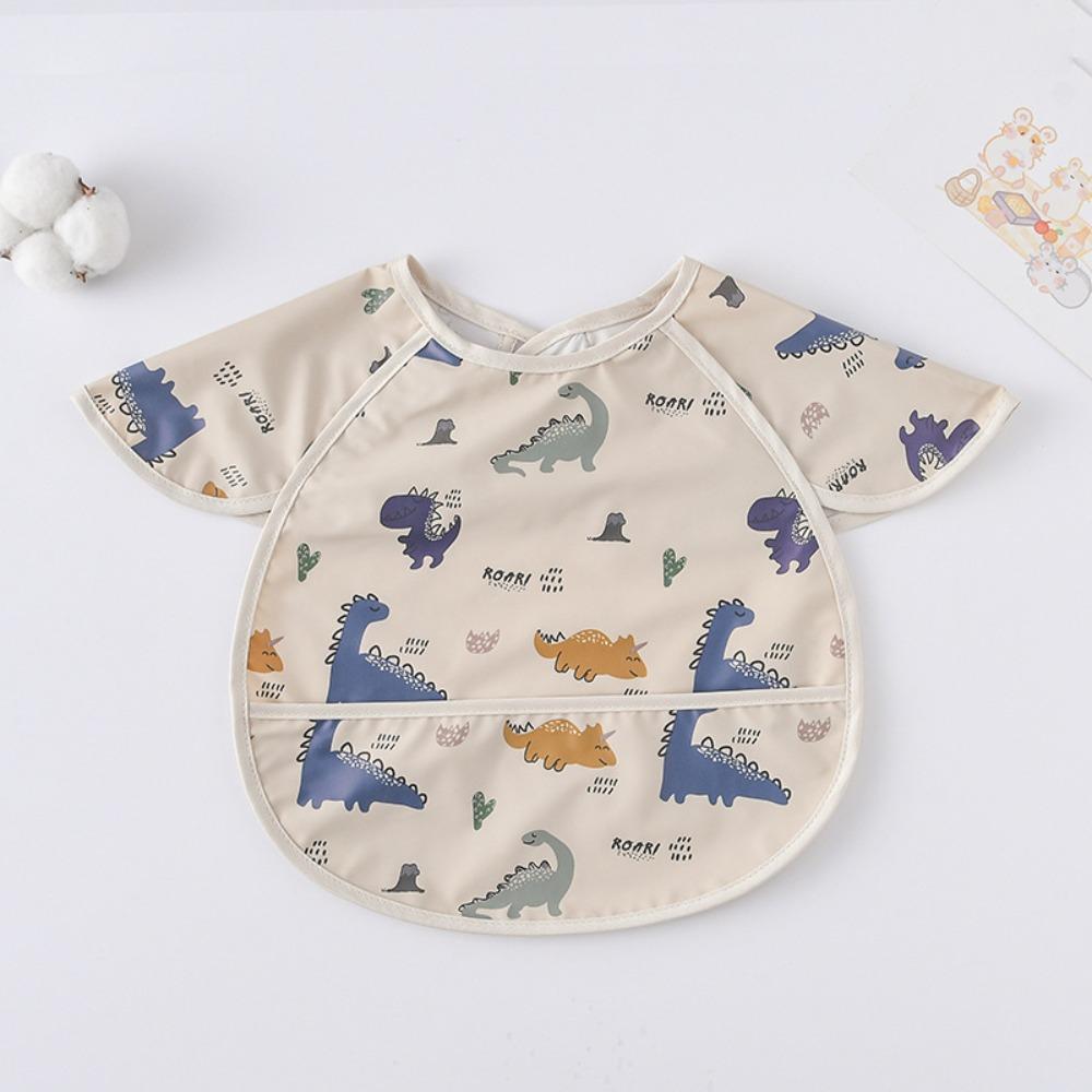 Soft Feeding Apron Short Sleeve Burp Cloth Apron Style Baby Bibs  Feeding
