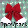 (1 Piece/bag) 15cm Christmas Plush Ribbon Bow Christmas Tree Decoration Clothing Tie Hair Accessories Pendant DIY