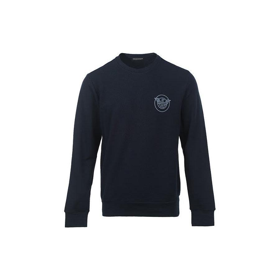 Emporio Armani FW22 Logo Print Crew Neck Pullover Sweatshirt Men sweatshirts Dark-Blue 111785-2F573-00135 XL