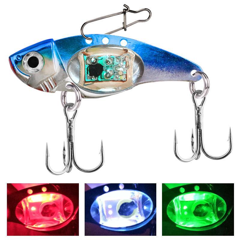 Underwater Led Lighed Vibration Sinking Lure Saltwater Jigging Led Flashing Light Squid Bait Lure Fishfinder