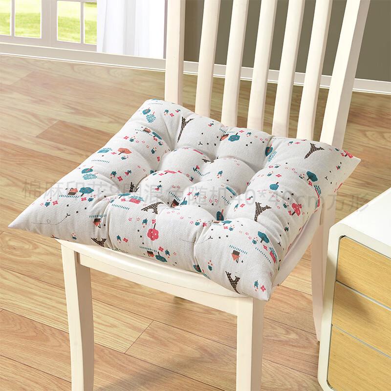Winter Thickened Cotton Linen Square Seat Cushion