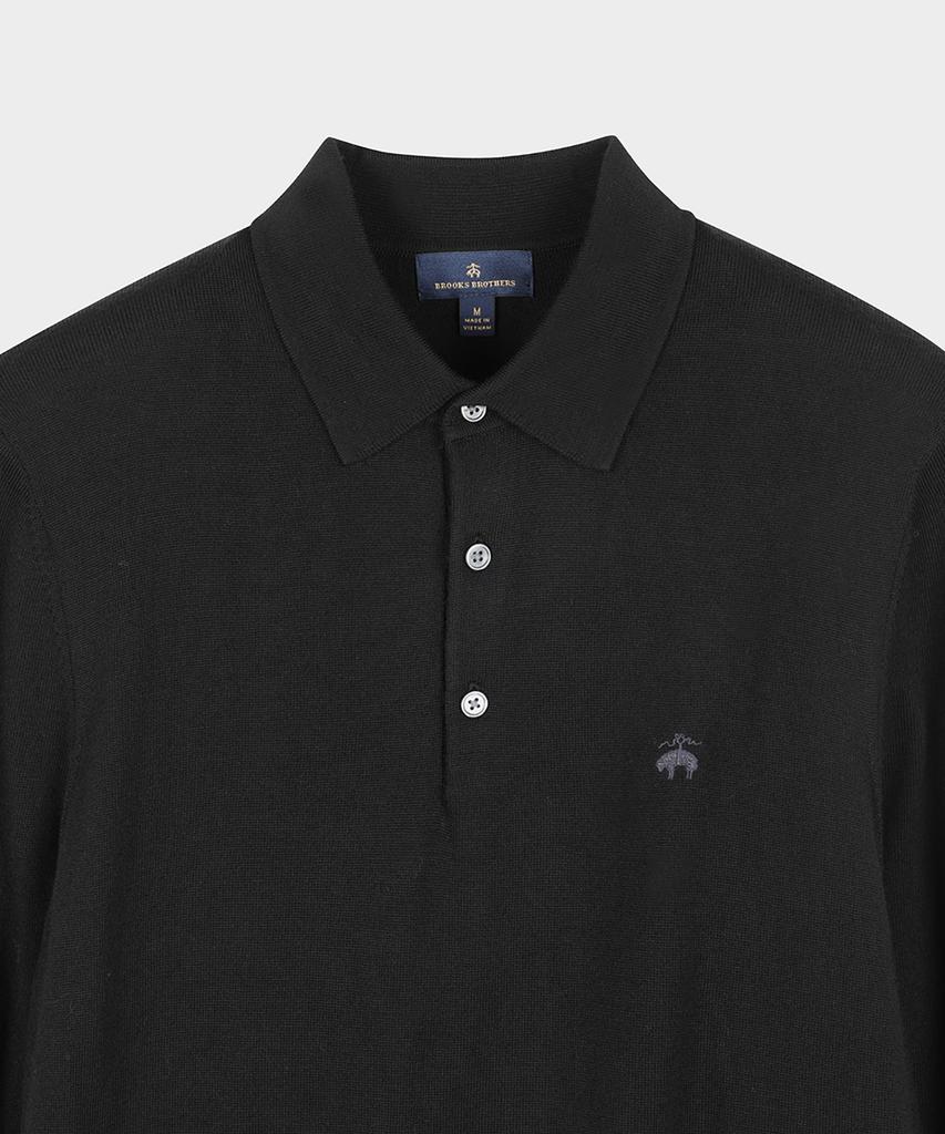 BROOKS BROTHERS Merino Wool Polo Sweater (Black) (Bbwtmf9635Uew)