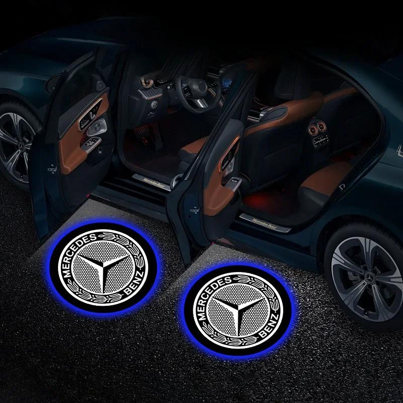 C200 E300 Hot 2026 For Benz 2pcs Car Door Light Logo Welcome Light Car Door Projector Lamps for Mercedes Benz Class A C200L B/C/