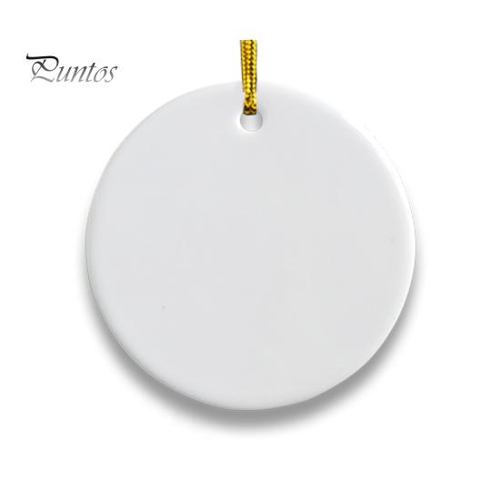 

Сублимационный пустой керамический орнамент, белый фарфор, круглый орнамент со шнурком для рукоделия, рождественская елка, домашний декор белый