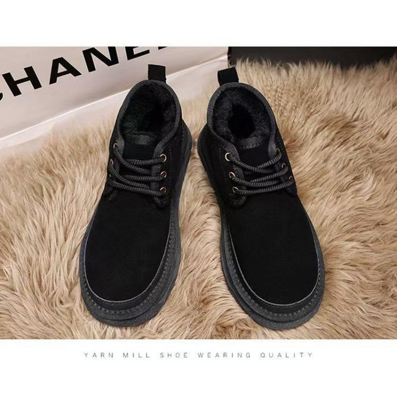 Snow boots fleece thickened warm couple shoes autumn and winter outdoor suede thick sole heightening men's cotton shoes