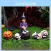 Pumpkin Witch Halloween Resin Yard Decoration With Micro Landscape Scene Gift
