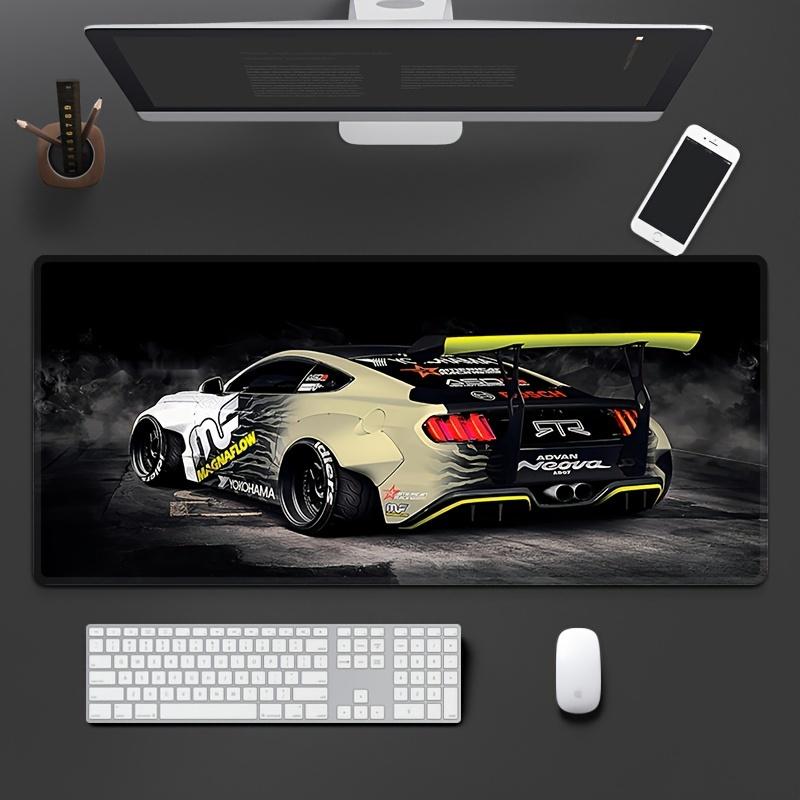 Mouse Pad with Stitched Edges Gaming Mat with Cool Racing Car Home Officel Desk Accessory and Gift for Gamers PC Non-Slip Rubber