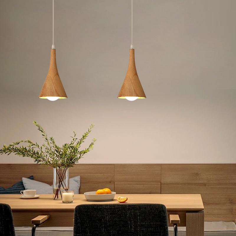 Solid Wood Nordic Japanese Chandelier for Cafe, Bar, Counter, and Homestay