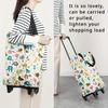 Insulated Folding Shopping Cart, Double Layer Oxford Cloth Grocery Trolley, Large Capacity for Hot/Cold Food Delivery