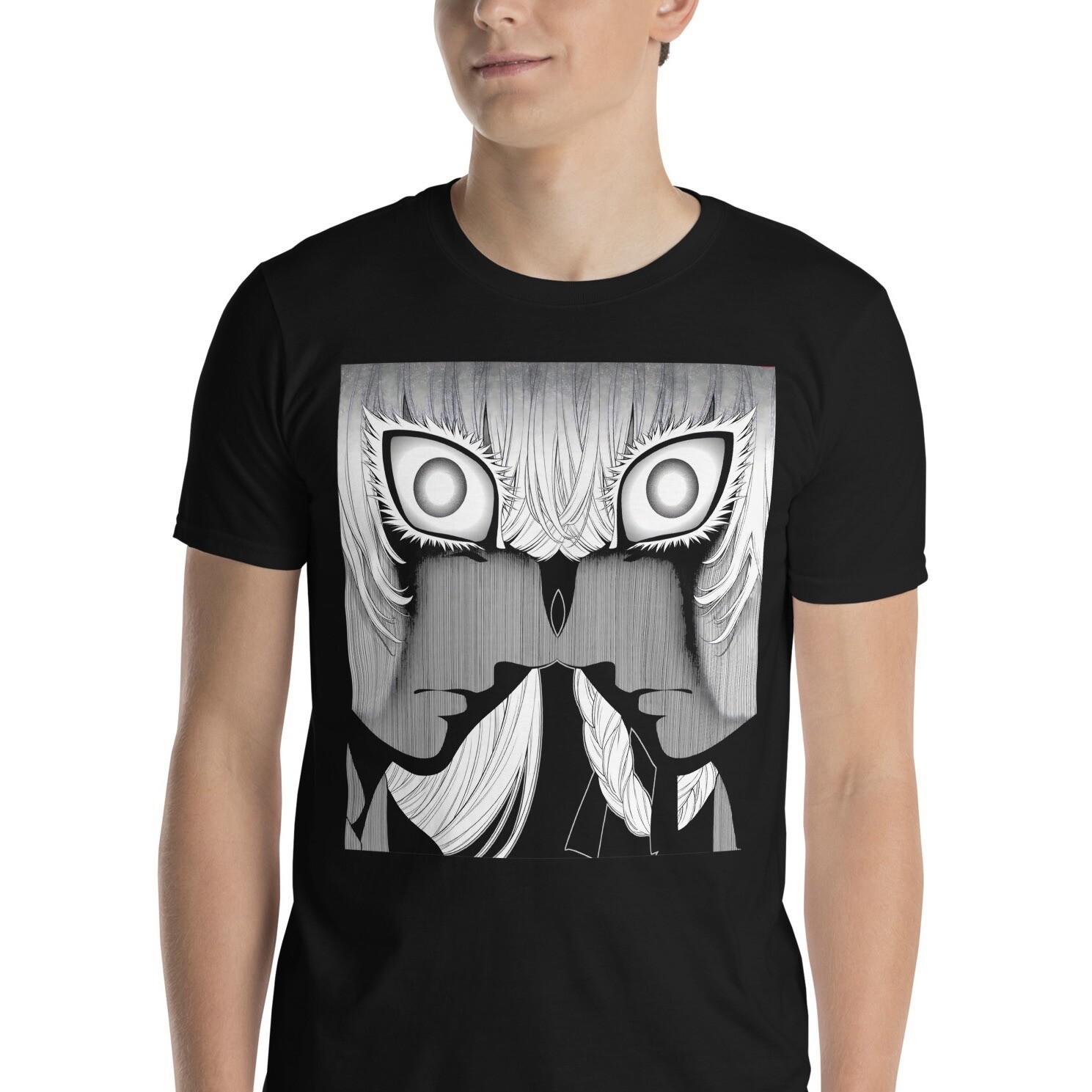 Anime Girl Horror Creepy Short-Sleeve Unisex T-Shirt Mens Womens Tees Top 3XL