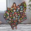 TU Festive Holiday Throw Blanket Soft Flannel Fleece Christmas Santa Claus Reindeer Snowman Pattern Cozy Warm Bedspread Decorati