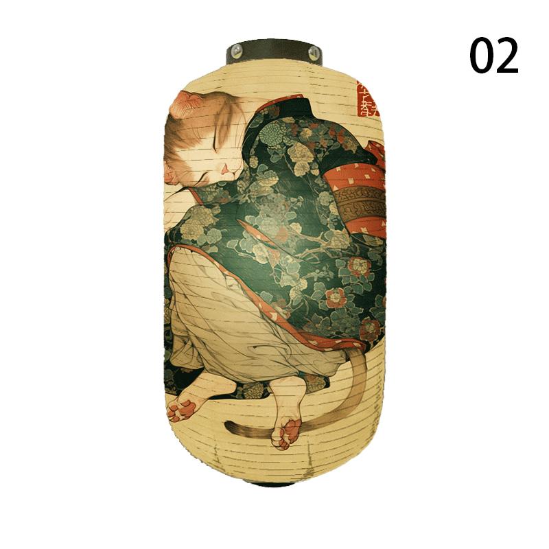 NEW Japanese Chochin Hanging Lantern Ukiyo-e Style Samurai Cat Anime Cartoon Lantern Sushi Restaurant Decor Festival Party Decor