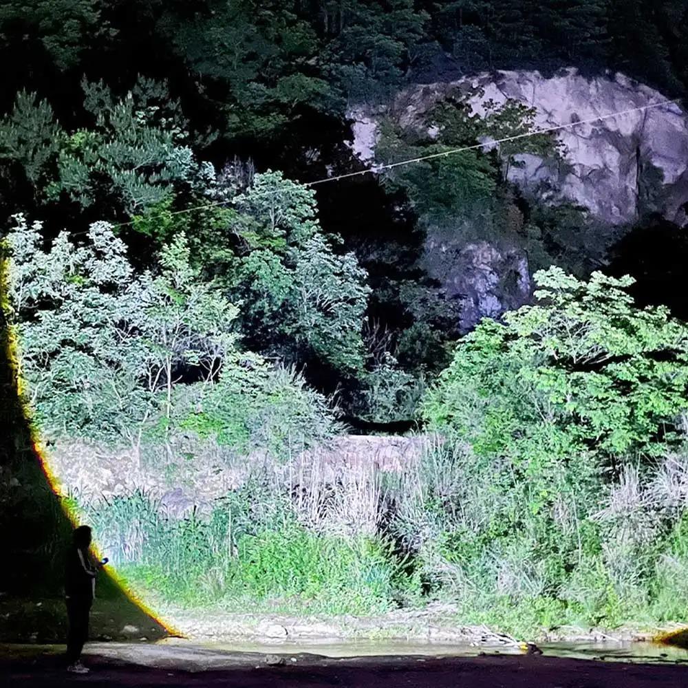 High Power LED Flashlight Zoomable Type-C Rechargeable Torch Lamp Long Range Ultra Powerful Flashlight Camping Lantern