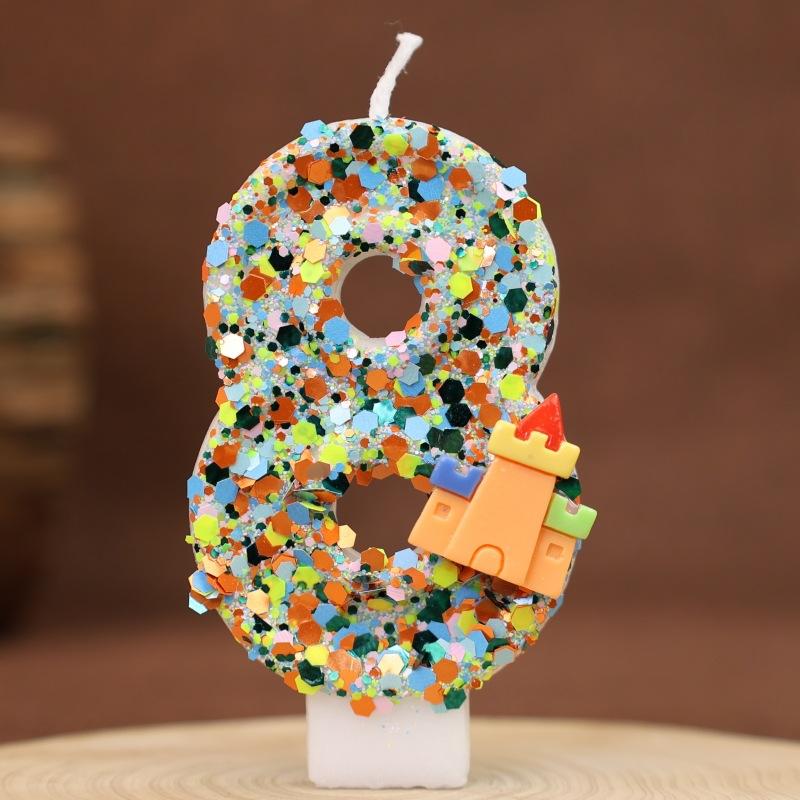Creative Digital Birthday Candle Cake Party Decoration Birthday Candle Diy Castle Candle