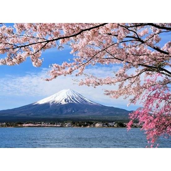 CHengQiSM 500-piece Jigsaw Puzzle Mount Fuji Cherry Blossoms Landscape Adult Stylish Interior Gift (38x52cm)