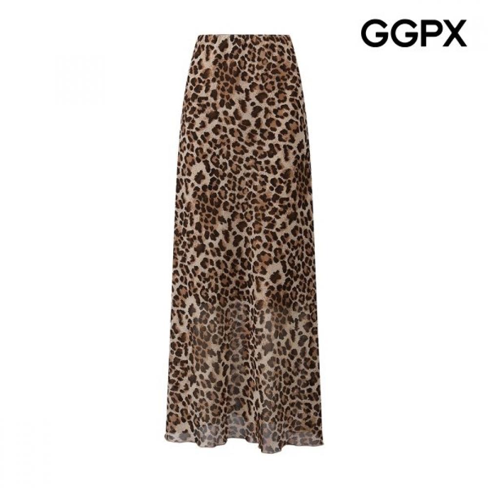 Ggpx New York Leopard Chiffon Long Skirt Gq6sk001f Braun/S