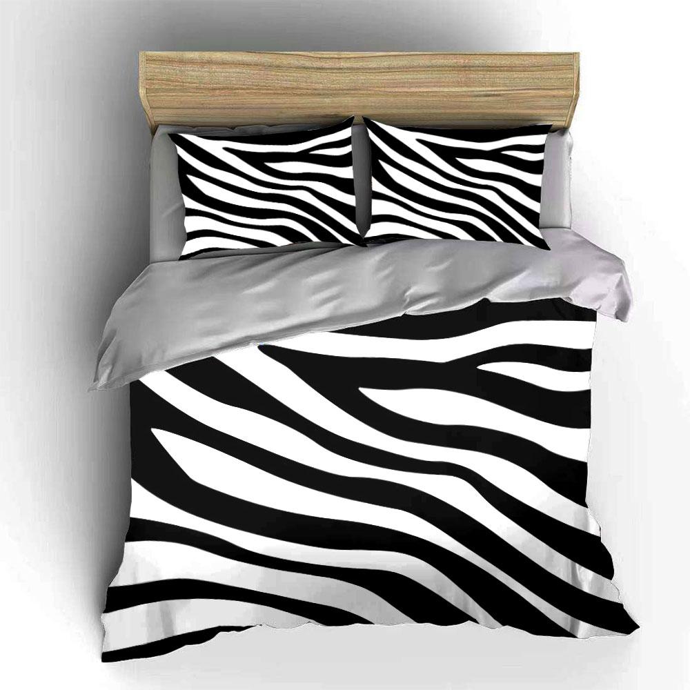 Zebra Print Bedding 3-Piece Set Bedding Duvet Cover Set Duvet Cover Pillowcases (1 * Duvet Cover 2 * Pillowcases, without duvet insert)