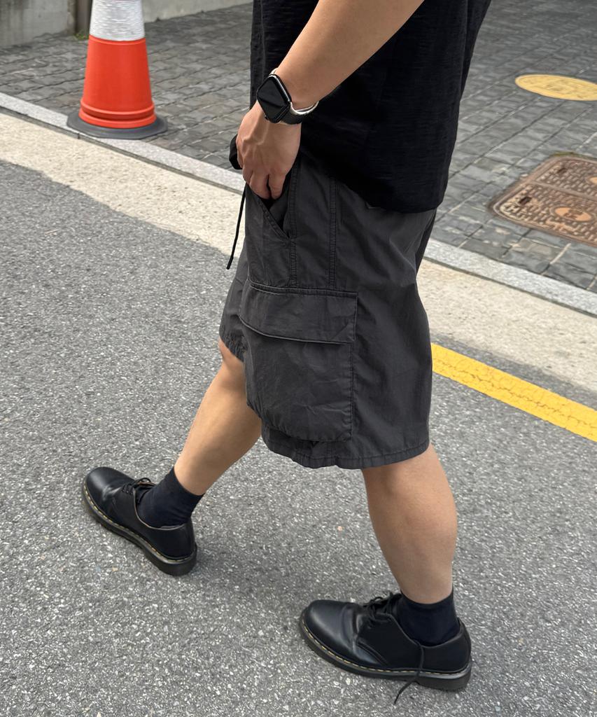 INTEMPOMOOD Tactical Banding Cargo Shorts_Charcoal