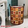 1pc Laundry Basket, Autumn Leaf Collage Printed Dirt Basket - Durable Polyester Material, Perfect for Bedrooms, Bathrooms, and Laundry Rooms, Laundry 