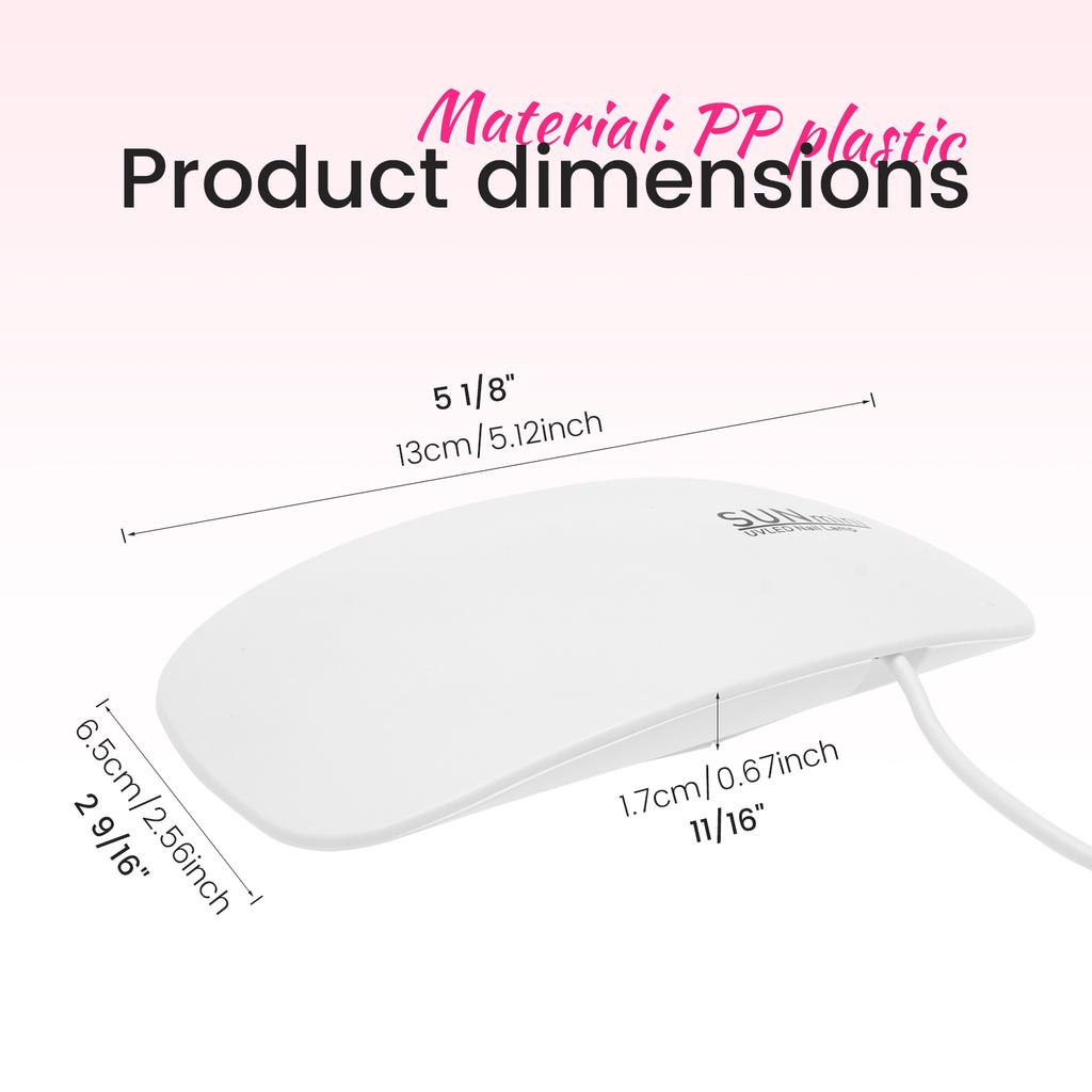 Mini LED Nail Dryer Lamp 6W UV Portable Nail Dryer Curing Lamp Light for Gel Based Polish Home Nail Nail Art Tools Accessories