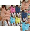 Elegant Women Fashion Maxi Dress Short Sleeve Solid Color Casual Boho Kaftan