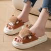 Fashion Cute Cartoon Cow Women Slippers Comfortable Platform Spring Couple Home Slippers Ladies Fashion Linen Indoor Slipper Wholesale