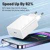 20W QC3.0 PD Single Port Travel Phone Charger with US/EU/UK Plug