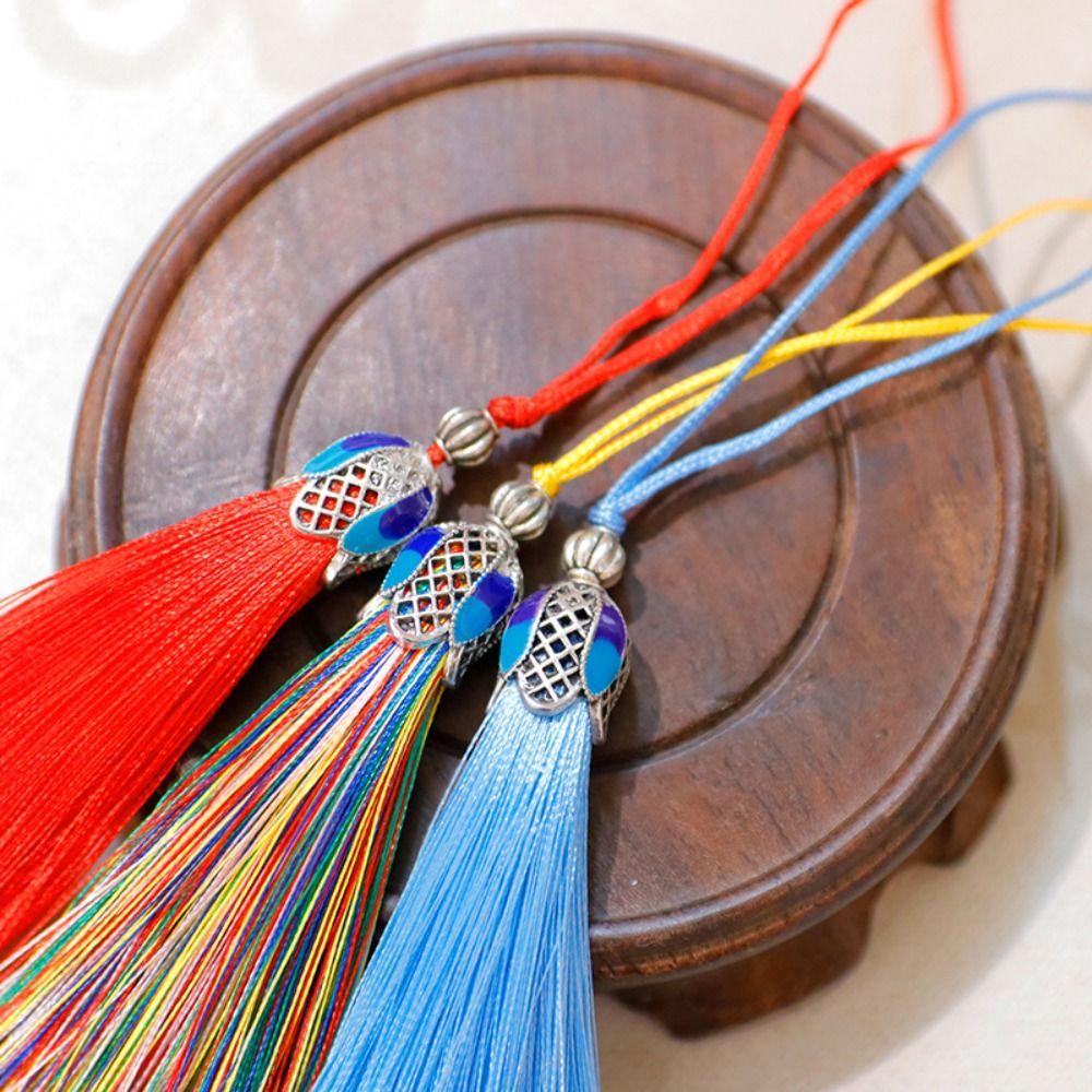 Pendant Phone Chain Mobile Phone Lanyard Silk Cloisonne Keychain Phone Pendant Mobile Phone Straps